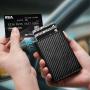 Rfid Pop Up Credit Card Wallet for Men Aluminum Smart Carbon Fiber Wallet Man