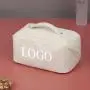 travel storage large capacity wide-open makeup bag pouch waterproof pu leather customized toiletry cosmetic bags for women