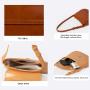 Customized LOGO Brown Handbag Pu Leather Adjustable Strap Shoulder Simple Half Round Flap Saddle Bag Ladies