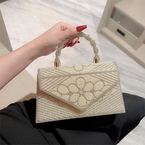 NEW Women's Pearl Clutch Bag Noble Crystal Beaded Evening Bags Wedding Clutch Purse Bag with Handle Handbag