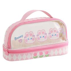 BDA004 New Stationery Bag Portable PVC Pencil Case Korean Style Creative Student Zipper Pencil Cases Office for Teens Girls