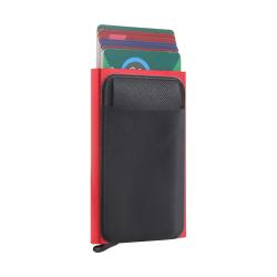 RFID Blocking Minimalist Business Credit Card Wallet with Elastic Pocket Slim Pop up Card Holder Wallet for Men