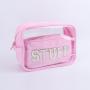 Custom Fashional Portable Waterproof Square Beach Travel Women Zipper Makeup Vanity Bag Cosmetic Bags Pvc Pouch Bag Cosmetic