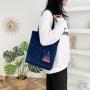 Wholesale Simple Shoulder Bag New Custom Denim Shopping Handbag Female Japanese Korean Style Students Canvas Bag
