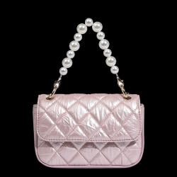 Wholesale custom 2024 luxury new pearl chain Puffer Bag rhombus Quilted Crossbody Body Bag Purse Sling Purse for women