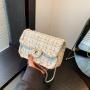 Woven fashionable small fragrant style bag, spring and summer woolen chain new style of the year, shoulder crossbody handbag