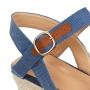 Sandalias Verano Mujer Fashion Ladies Platform Mid Heels Espadrilles Peep Toe Denim Straw Woven Wedge Heel Sandals For Women