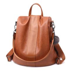 2022 Fashion latest designers business bags black leather sport bags laptop school backpack with hairball