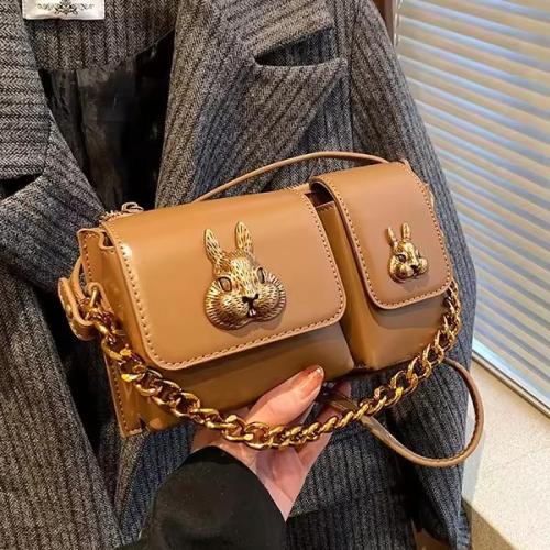 Vintage Sling Bags For Womens Luxury Designer Handbags And Purses New PU Metallic rabbit Head Small Underarm Shoulder bag
