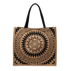 Senior Sense Large Capacity Canvas Class Handbag New Fashion All-In-One Linen Shoulder Tote Bag