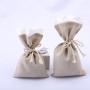 Eco-Friendly 100% Linen Lace Fabric Rice Tea Coffee Bean Storage Bag Organic Drawstring Linen Cotton Gift Packing Pouch