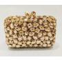 Handmade Crystal hollowed-out chain shoulder diamond evening bag clutch small square glass dress women's bag