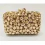 Handmade Crystal hollowed-out chain shoulder diamond evening bag clutch small square glass dress women's bag