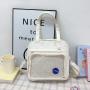 Cute Female Girl Student Pain Transparent Bag Japanese College Style Casual Bag Shoulder Crossbody Bag Handbag