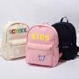 Keymay Custom High Quality Plain Color Kids Teenager Back to School Smell Proof Book Bag Corduroy School Bag Corduroy Backpack