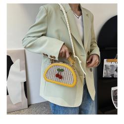 Straw Designer Handbag Wholesale Fashion Shoulder Bag Women Cherry Pattern Women Fashion Handbags CY74214