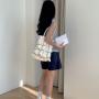 2024 Korean version new design soft PU leather shoulder bag silver new trend bag purple ruffled pleated tote bag for women