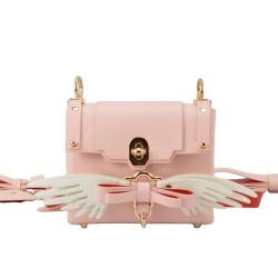 Custom Angel white wings PU cute decorative women's bag Portable zipper shoulder niche design plus logo Tote bag
