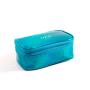 New custom laser pu cosmetic bag portable double layer colorful mirror leather storage bag custom logo