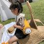 Fashion canvas chest bag custom cartoon child shoulder bag design kids canvas sling waist bag