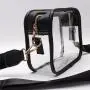 Keymay RTS Stock High Quality Pvc Clear Black Shoulder Bags Ladies Crossbody Bag Women Shoulder Clear Bag Stadium Approved