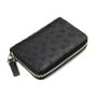 Billeteras Luxury Designer Custom Genuine Ostrich Skin Leather Key Case Mini Card Package Business Small Zip Key Holder Wallet