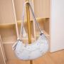 2024 Ladies Fashion PU Litchi Underarm Bag New Mini Portable Joker Shoulder Bag Single Chain Decoration Personalized Willow Nail