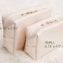 The New Customized Solid Makeup Clutch PU Leather Birthday Gift Waterproof Travel Cosmetics Bag With Double Zipper 2024