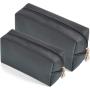 Gelory Minimalism Makeup Pouch Travel Toiletry Bag Daily Use PU Leather Cosmetic Bag for Women