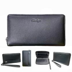 Pure Color Wallet Men Leather Luxury Large Capacity Men Card Holder Wallet Hold By Hand Man Custom Wallet