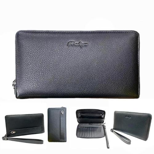 Pure Color Wallet Men Leather Luxury Large Capacity Men Card Holder Wallet Hold By Hand Man Custom Wallet