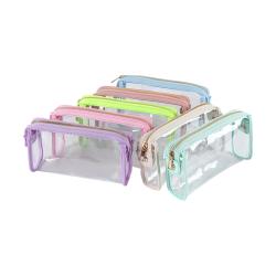 Clear Multiple Colors Women Portable Waterproof Zipper Storage Travel Pouch Organizer Bag Gift Bags Makeup Clear Cosmetic Bag
