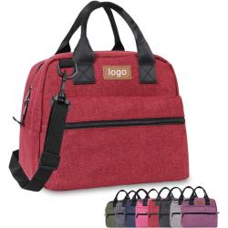 Gelory Insulated Lunch Bag Box Cooler Totes Handbag With Pockets And Removable Adjustable Shoulder Strap For Man Woman Work