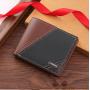 men's wallet, short style with multiple card slots, fashionable and casual money clip thin two-fold spliced soft leather wallet