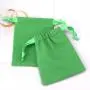 Custom Logo Printed Small Green Cotton Linen Drawstring Key Jewelry Storage Bag Organic Muslin Linen Gift Packing Pouch