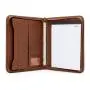 Custom leather portfolio folder notebook leather cover travel A4 document holder with ring binder