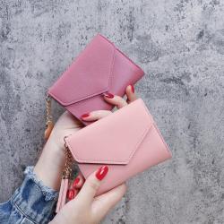 Korean Small Purse 3 Folding Clutch HandBag Female Short Min Wallet with Tassel Coin Bag sac tendance 2024 carteras para mujer
