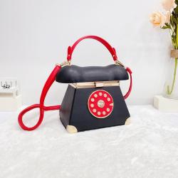 factory price low price  2024 Custom cute PU telephone vintage phone clutch handbag evening shoe and bag