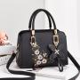Fresh Sweet Women Appliques Flowers Handbags wholesale women handbags Girl Pure Color Zipper Square Handbag