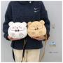 2021 Wholesale Women Mini Handbag Purse Custom Cute Cartoon Ita Bags Embroidery Bear Plush Ladies Crossbody Bag