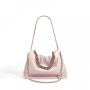 2024 new niche cowhide cloud pleated bag