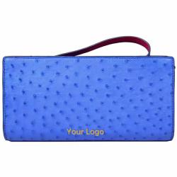 Custom Cartera Mujer Luxury Genuine Ostrich Skin Leather Women Ladies Underarm Evening Party Bag Clutch Shoulder Purse Bags