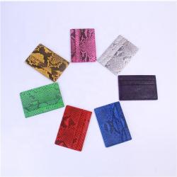 OEM ODM Customized New Arrival Real Snake Skin Leather ID Card Holder Genuine Leather Credit Card Holder Wallet
