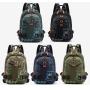 HR136 New Outdoor Men's Chest Bag Multifunctional Nylon Fabric Fashion Waterproof Backpack Printing One Shoulder Crossbody Bag