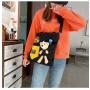 Fashion New Woman Canvas Bag Customs Backpack Large Capacity Cute Bear Doll Bag for Student One Shoulder Diagonal Shoulder Bag