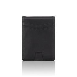 Wholesale RFID Blocking Money Clip Wallet Business Genuine Leather Slim Card Holder Smart Wallets for Men