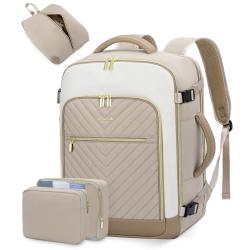 LOVEVOOK 17 inches Large Capacity Airplane Approved Carry on Laptop Backpack 40L Travel Backpack with 3 Packing Cubes for Women