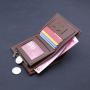 Short men's thick zippered multi slot leather clip