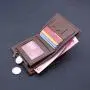 Short men's thick zippered multi slot leather clip