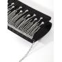 Water drop rhinestone glitter tassel pleated clutch bag for women wedding evening bag
